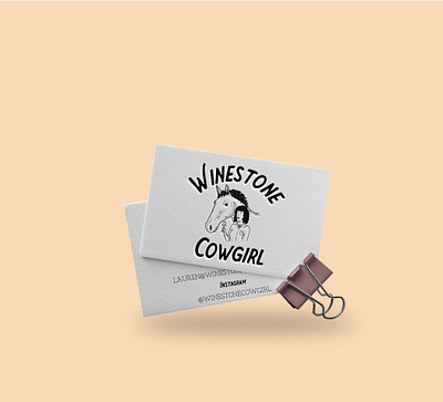 Winestone Cowgirl Logo and Business Cards branding business card business card design illustration logo