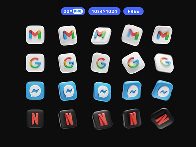 3D App Icons Renders 3d 3d animation 3d art 3d artist app design free freebie freebies icon icon design icon set iconography icons icons design icons pack iconset render ui