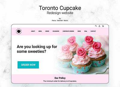 Redesign Website - UI/UX design - Toronto Cupcake cupcake graphic redesign redesign website user experience user interface ux ux ui ux design uxdesign website website design