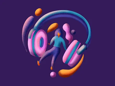 Headphones color headphone illustration procreate
