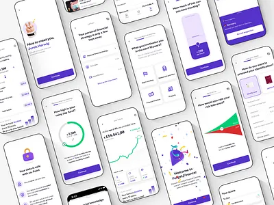 Fintech App app berlin finance fintech funnel minimal multi select onboarding process slider stepper suggestion ui ux welcome wheel