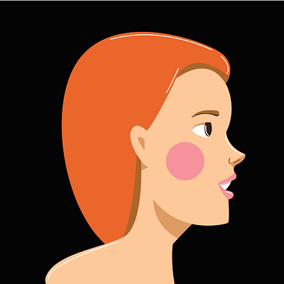 woman profile cartoon head profile vector woman