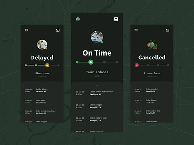 Order Tracker UI app branding delivery design figma location logo mobile order tracker package product ship shipment shipping status tracker ui ux web app web design