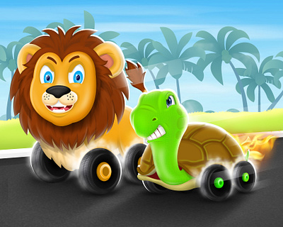 TOY RACERS 2d game 2d game art animal cartoon design animal character design app icon design cartoon animal game art game design game icon game logo illustration kid game launcher icon