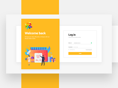 Web Login UI creative login e commerce login ecommerce login login design login form login page login screen ui uiux web design web designer web login web ui yellow