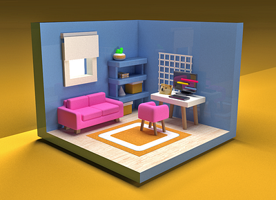 Room 3d art arquitecture modeling render