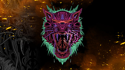 Wild Cyberpunk Tiger Head Illustration beast cyberpunk head illustration mecha robot tshirt wild wild animal