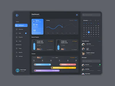 Task management - Dark Mode dark dashboard dashboard design dashboard ui design exploration ui ui ux ui design uiuxdegner uiuxdesign web web design weeklyui