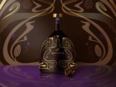 Premium Packaging Design Concept art noveau chocolate dark dark chocolate design illustration liqueur luxurious luxury modern packaging pattern premium spirits sustainable sustainable packaging