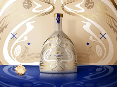 Premium Packaging Design Concept art nouveau blue chocolate christmas concept festive illustration light liqueur luxurious luxury modern packaging pattern premium snowflakes sustainable sustainable packaging white chocolate winter