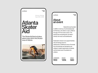Just Skate Mobile concept design flat minimal minimalism mobile mobile first skateboard sportsite ui ux uxui web website