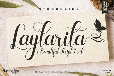 Laylarita - Beautiful Script Font apparel font branding design font font design fonts icon illustration lettering logo script font typography