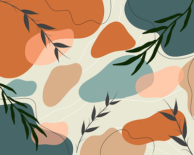 Abstract Plant Pattern abstarct digital art graphic design illustration leaf leaves nature procreate vector