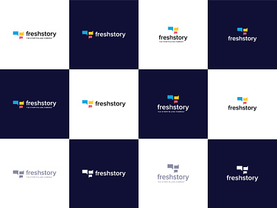 Freshstory Logo Variations application brand brand guide branding chat fresh fs logo logo logo design logo guidelines logodesign logos options placement story storytelling variation variations