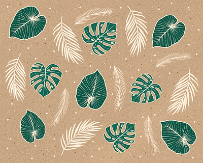 Beach Pattern beach digital art graphic design illustration leaves nature procreate sand vector