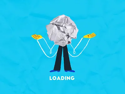 Loading... 2021 abstract character design computer crumbledpaper gif loading office person work