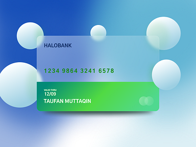 HALOBANK Credit Card design glass glassmorphism illustration ui uidesign ux uxdesign