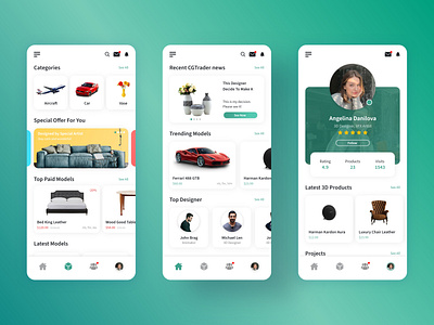 CGTrader Mobile App Design design ecommerce ecommerce design mobile design mobile ui ui ui ux ui design uidesign uiux