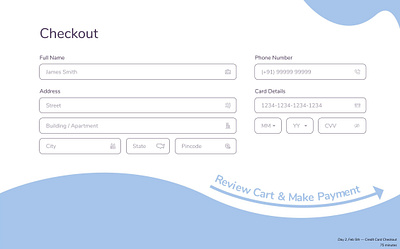 Credit Card Checkout — Daily UI 100daysofui checkout dailyui dailyui 002 dailyuichallenge ui web design webdesign website design