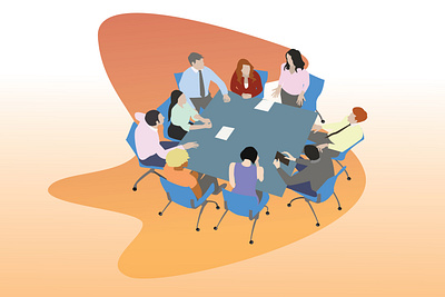 Office Work Flat Design background business computer concept corporate creative design flat flatdesign illustration man office people table team teamwork technology vector work workplace