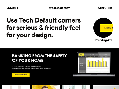 Mini UI Tip - Tech Default corner radius bazen agency button design button style button ui buttons buttons ui corner radius corners design thinking design tip design tips radius ui ui buttons ui design user interface user interface design