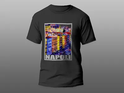 Watercolor Painting Sketch Napoli City Square Frame building graphic watercolor design watercolor sketch