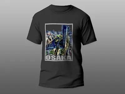 Watercolor Painting Sketch Osaka City Square Frame building graphic watercolor design watercolor sketch