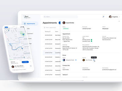 BayouFord - Tracking Driver app appointment business clean dashboad design driver icon maps realtime track tracking ui ux