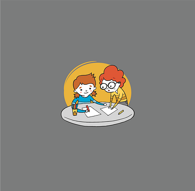 Studying · Child illustration children design flat illustration vector