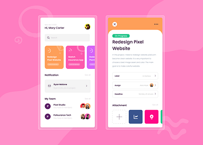 MyProjects App mobile design mobile ui project task app uiuxdesign