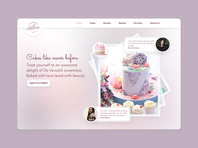 Cake Landing Page cake cakewebsite glassmorphism landing page landing page design ui ui ux uidesign uidesigns uiux webdesign