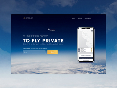 Website UI Design — Private Jet Booking airlines animated animated website animation clean ui design desktop landing page motion design private jet ui ui ux ui design ux web web animation web design webdesign website website design