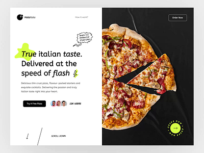 Hataitala Pizza Homepage animation clean food homepage italian pizza landing pizza product design