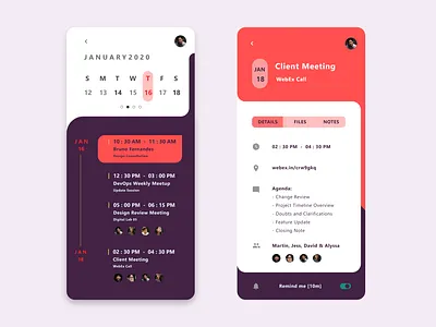 Calendar Schedule appdesign calendar productivity uidesign uiux