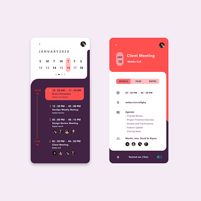 Calendar Schedule appdesign calendar productivity uidesign uiux