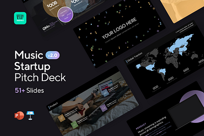 Music Startup Pitch / App Presentation business pitch clean creative keynote keynote template mockup mockup psd mockup template music music app music pitch deck music startup photoshop template podcast podcast presentation powerpoint powerpoint template psd template showcase