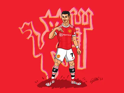 Ronaldo - Manchester United ⚽️ 7 adidas claudio barreiro cristiano devil devils digital illustration football goallounge tv goat illustration man utd manchester united nike portugal premier league procreate red devil ronaldo soccer