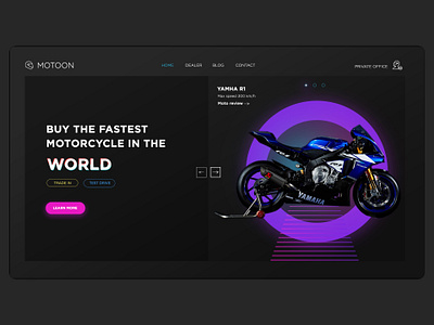 MOTOon blackdesign desctop moto uiux web yamaha r1