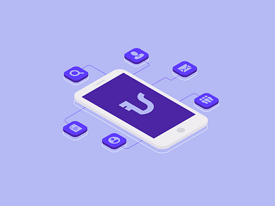 Adhika Mobile Isometric design illustration isometric isometric design phone