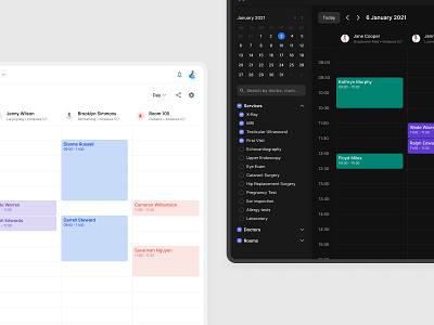 Docplanner - Doctor's Calendar agenda calendar calendar ui dark dark mode dark ui design docplanner doctor health medical medical app saas ui user interface user interface design userinterface