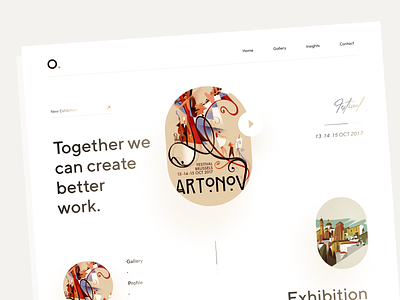 Art Exhibition Website application art illustration minimal product service startup ui web web design website
