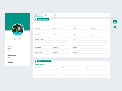 Profile Page HR design material design profile profile page ui web