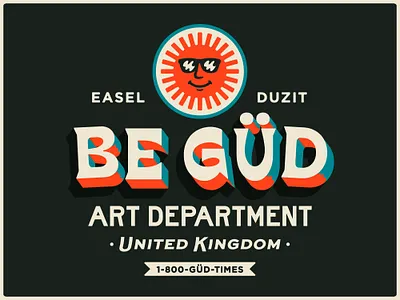 BE GÜD Art Department art badge branding design dribbble graphic design identity illustration logo portfolio smiley typography