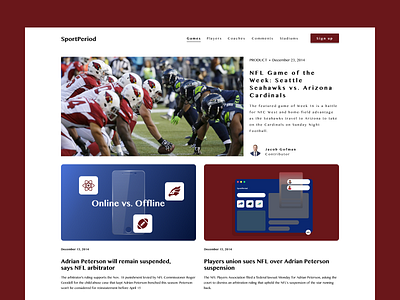 SportPeriod NFL american football arizona article black cardinals design english figma football idea inspiration nfl random red redesign shot sport style ui ux