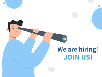 Hiring banner 2d branding character characterdesign design digital flat hiring illustration join us looking looking for job looking glass team vector vector illustration