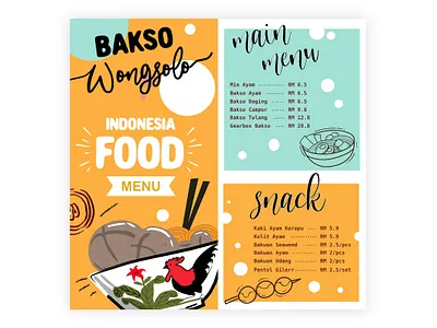 Menu Bakso WangSolo bakso branding design menu
