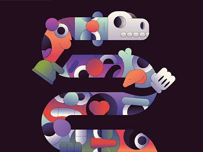 Going For A Ride abstract badge branding character flat gradient illustration illustrator logo minimal simple