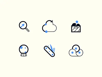 Just some unused icons I found laying around black blue clean descriptive icon set icons literal icons minimal modern new modern playful simple tech