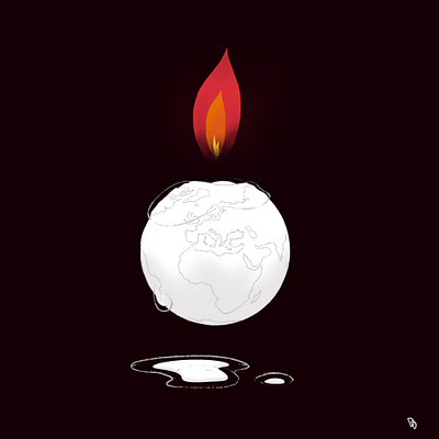 Candle Earth artwork globalwarming illustration procreate savetheplanet