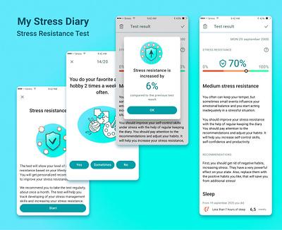 Stress Resistance Test app design diary health icon mobile stress ui ux wellbeing